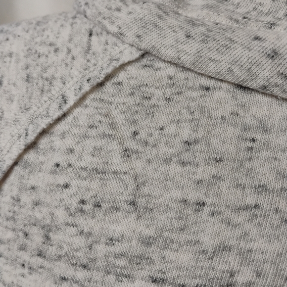 Womens Cowl Neck Gray Knit Sweatshirt Over Floral Chiffon Blouse Layered Look - Picture 13 of 16